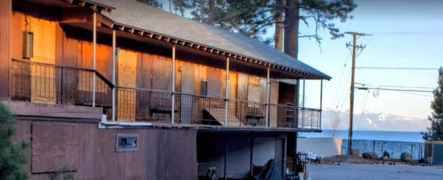 Abandoned Hotel with Tahoe in Background